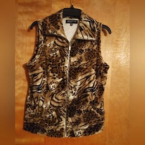 Jones New York Animal Print Vest Small